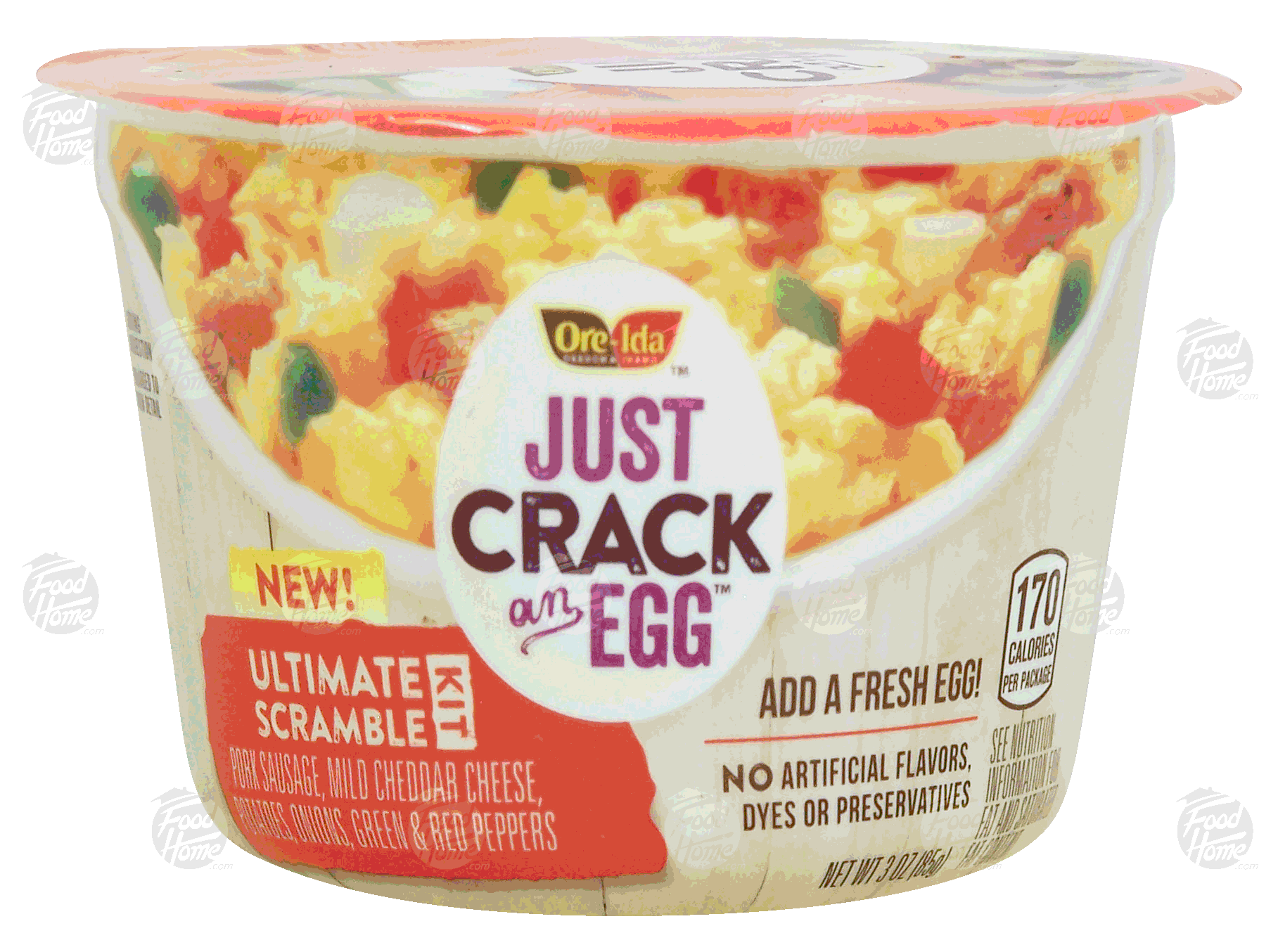 Ore-Ida Just Crack an Egg ultimate scramble; pork sausage, mild cheddar cheese, potatoes, onions, green & red peppers Full-Size Picture